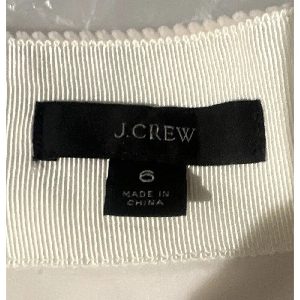 J.CREW Women's Ivory Corduroy Mini Skirt Lined Zip Closure Size 6 NWOT